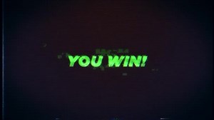 You Win Text Glitch Effects Concept Video Games Screen You