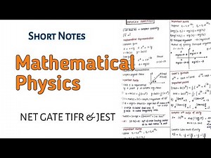 Mathematical Physics Summary Notes Net TIFR GATE