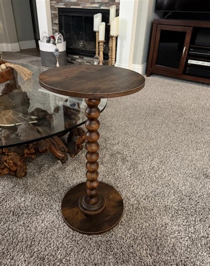 Modern Walnut Round Side Table, Minimalist Nightstand, Solid Wood Accent Table - Etsy