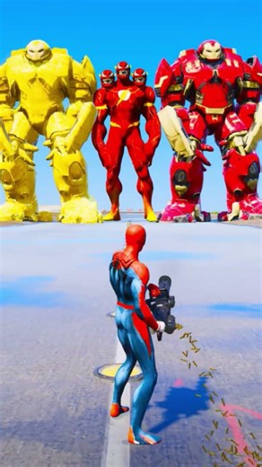Random Spiderman VS Giant Hulk Brothers & Giant Venom #gta #shorts