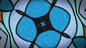 Stained glass. Seamless looping multicolor animation footage. Kaleidoscopic dynamic background. Psychedelic motion design. Dj loop. Optical illusions. Vj loops. Transformations. Template. Design. 4K