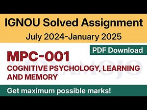 IGNOU MPC 001 Solved Assignment 2024-25 PDF Download | IGNOU MA Psychology/MAPC 1st Year Assignment