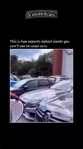 Visionofcars on Instagram: "Car dealerships and professional auto appraisers use a specialized optical technique called line reflection to reveal paint and body imperfections nearly invisible to the naked eye. A reflection board—often called a zebra board or line board—is placed next to the vehicle so its high-contrast black and white stripes reflect across the glossy paint surface. On a perfectly flat panel, the reflected lines appear straight and evenly spaced. Even the smallest dent, ding, or