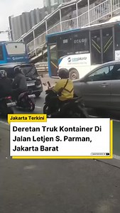 Pantauan lalu lintas di Jalan Letjen. S. Parman sebrang Mall Taman Anggrek, Jakarta Barat terpantau padat pagi tadi, Kamis (4/9/2025). Terlihat deretan kontainer juga melintasi jalan tersebut. Jakartans ada yang macet macetan juga ga tadi pas berangkat kerja? 🎥 @awanberputar #JakartaTerkini | Jakarta Terkini