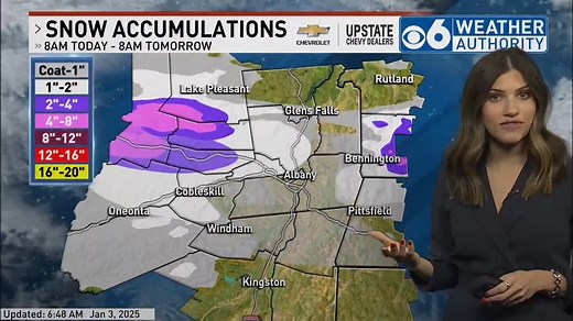 Lake effect snow sticking up through Sunday! Here's a look at the next 24 hours, below. FULL FORECAST: cbs6albany.com/weather | WRGB CBS 6 News, Albany