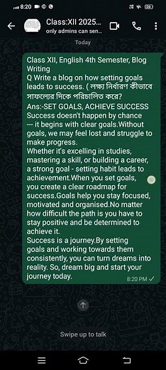 Class XII, English, 4th Semester, Blog Writing//SET GOALS, ACHIEVE SUCCESS