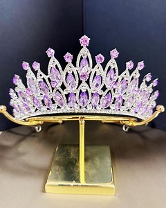 Silver Purple Handmade Tiara Customize Color Lavender Elegant Tiara Wedding Bridal Tiara Party Headband Queen Princess Crown Birthday Tiara - Etsy