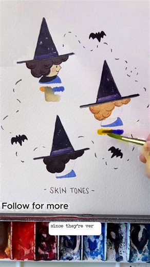 Here’s how to mix stunning skin tones using complementary colors! 🎨 Biggest Tip: Use plenty of water to lighten your mixture! 💧 #watercolor #painting | Aroozxi