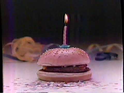 1985 Wendy's "Happy birthday dear hamburger - Wendy's always fresh" TV Commercial