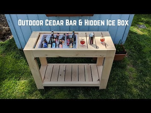 Outdoor Cedar Bar With Hidden Ice Box | NATHAN BUILDS