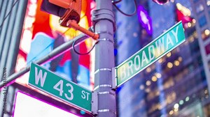 Times Square Broadway and 43rd filmed in 4K RAW