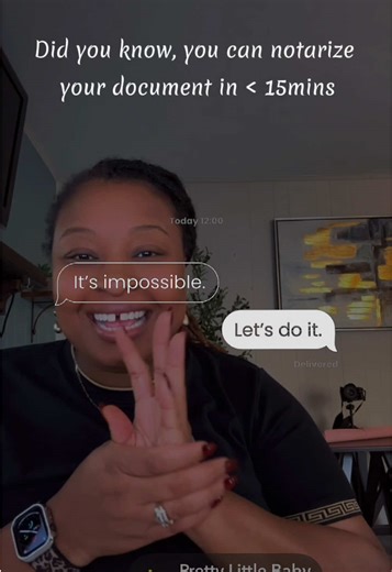 It’s not impossible — it’s Online Notarization.💻🖊️ Your document can be notarized in under 15 minutes, legally and securely, without leaving your seat. ✔️ No travel ✔️ No printing ✔️ No waiting rooms 📩 Book your online notarization now 📞 Call or text to get started 🌐 Link in bio | Same-day availability