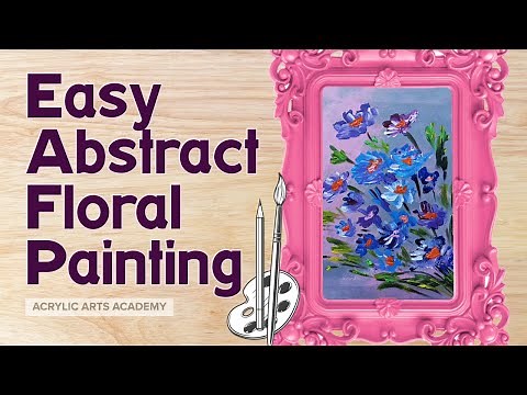Easy Abstract Floral Acrylic Painting | Step by Step Tutorial for Beginners