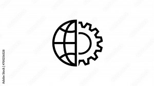 Engineering, development and innovation icon in outline design.