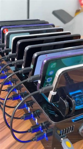 20 USB Ports Phone Farm Holder Charging HUB Setup Bot Farm Granja de bots #phonefarm #boxphonefarm
