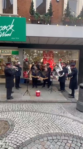 The Salvation Army have played Silent Night outside our store at Christmas for the last 114 years! It's become part of our Christmas traditions here, and we love hearing it! | Hancock and Wood