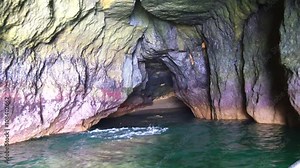 Lagoa caves, and coast and beaches views, Algarve, Portugal (4K)