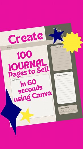 Kristin Horsburgh | Canva Templates | Passive Income on Instagram: "💬 Comment “JOURNAL” and I’ll DM you my free 20-minute tutorial showing exactly how to create a Digital Journal in Canva using Canva Sheets + Bulk Create (a Canva Pro feature!) — it’s easier than you think! 📝✨ When I first opened Canva, I had no idea it could turn into an actual income stream. Once I learned how to use pro tools like Bulk Create, everything changed — I could design faster, make more products, and actually start