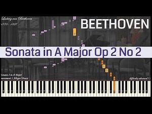 Ludwig van Beethoven - Sonata 2 in A Major Op. 2 No. 2 | Piano Synthesia | Library of Music