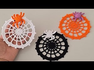 🕸️Quick Crochet Spider Web Coaster | Fun Halloween Craft Idea