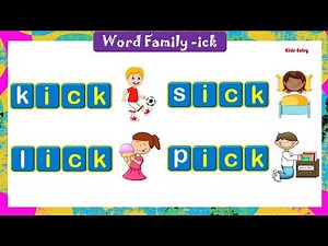 Word Family -ick for beginners | ick Family Words for kids | CVS Word Family ick | ick phonic words
