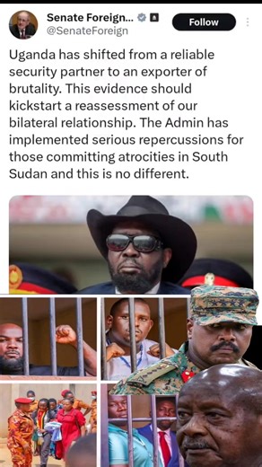 Uganda has shifted from a reliable security partner to an exporter of brutality. This evidence should kickstart a reassessment of our bilateral relationship. The Admin has implemented serious repercussions for those committing atrocities in South Sudan and this is no different