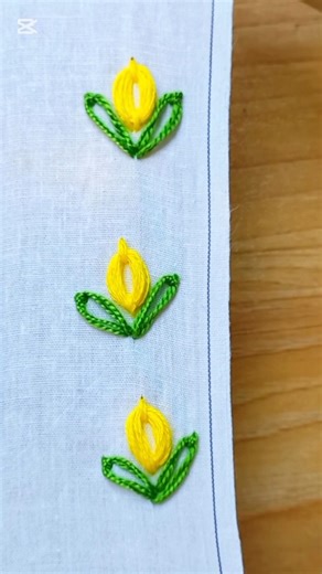 beautiful flower embroidery tutorial on handkerchief#stitch#tulip#embroidery#diy#success#art#yt