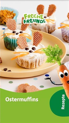 Lustige Ostermuffins | Einfaches Rezept zum Backen mit Kindern (Hasen-Muffins)