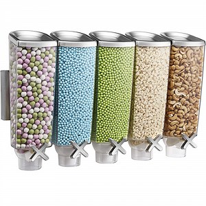 Rosseto EZP2890 EZ-PRO 3.8 Liter, 5 Canister Wall-Mounted Food Dispenser