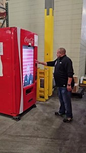 Coca-Cola Consolidated Teammates Andrew Ellis and Austin Henley transformed a 2009 Coca-Cola vending machine into a fully functional photo booth!📸 | Coca-Cola Consolidated