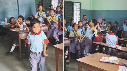Teacher organises ramp walk for students in classroom. Adorable video goes viral