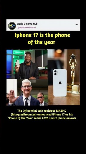 The influential tech reviewer MKBHD (Marques Brownlee) designated the base model iPhone 17..