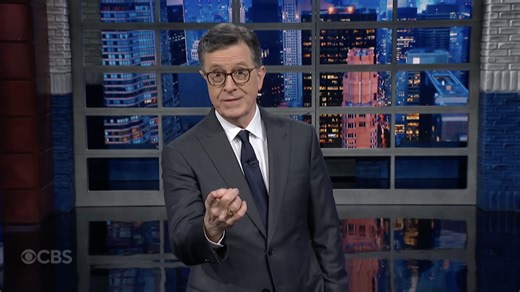 Stephen Colbert offers a bleak recap of Trump's first year back in office