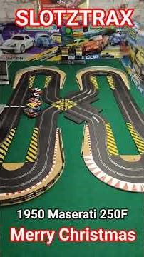 SlotzTraX. ScaleXtric 1950's Maserati 250F on our Short Space Solutions Number 12 track.