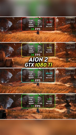 AION 2 - GTX 1080 Ti | Settings Comparison 1080p 🔥 #aion2