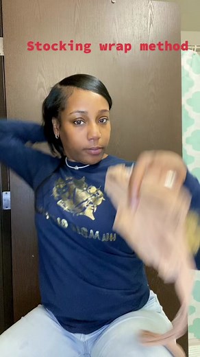 Stocking wrap method #fypシ #viral #silkpress #wiginstall #seamlessclipins