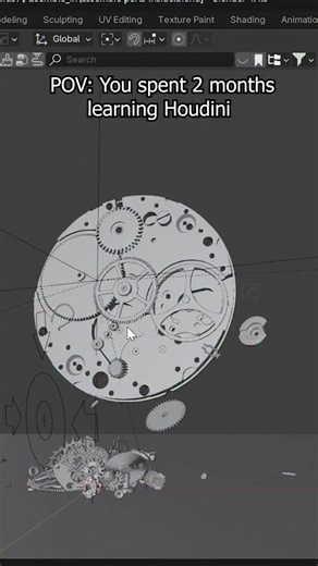 BazimVision on Instagram: "Spent the last 2 months learning Houdini, then finished it all in Blender for the final render. This original was by romenkilen — basically tried to figure out exactly how it was made and learn the techniques behind it. Did a small breakdown tutorial of this as well!! If you want the project file, here’s a game: guess the file name. Starts with n, ends with b, and there’s a t somewhere in the middle total of 7 characters. 👀 . . . . . #blenderart #blenderrender #blende