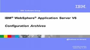 Export and import configuration archives