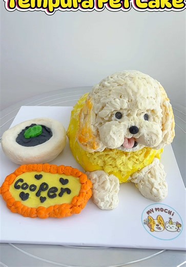 Who’s craving this Crispy Cockapoo Tempura?😍🐶🍤Happy Birthday, Cooper Baby 😍 Golden, crispy, and paws-itively adorable! 🐶💛 Inspired by fluffy Cooper baby, Cockapoo, crafted into the cutest tempura-style cake ever! Fully customizable for any breed, your choice of protein, and made fresh to order , because every fur baby deserves something as unique as they are 🐾 Yes, we ship nationwide! 🇺🇸🚚💨 #dogcake #dogmom #dogbirthday #catcake #catmom