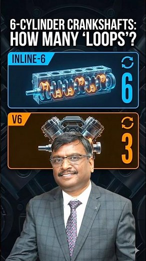 How many crankshaft loops does a 6-cylinder engine really have? 🤔 #shorts #tech #car #v6 #carengine