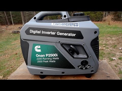 Cummins Onan Portable Inverter Generator, 2500 watt, 2200 running watts. 52 decibels, 48 lbs dry wt.