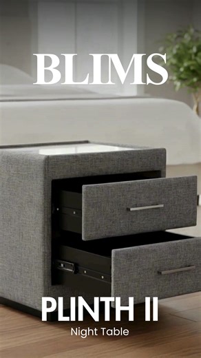 3.3K views | PLINTH II NIGHT TABLE 2-drawer fabric upholstered...