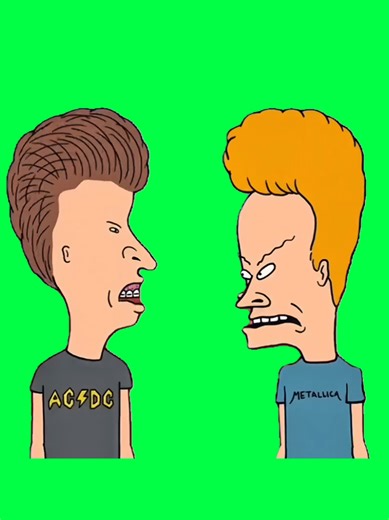 A chaotic green screen CapCut template of Beavis from Beavis and Butt-Head making a bunch of gibberish noises and weird sounds until Butt-Head asks him what the heck he’s even saying, and Beavis shrugs like: “Like… this sucks or something” — classic B&B nonsense reaction energy that matches the duo’s trademark blend of cluelessness and accidental punchlines. Beavis is known for rambling, silly sounds, and random statements whenever he's confused or overstimulated, which makes this clip perfect f