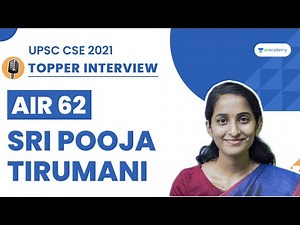 Sri Pooja | AIR 62 UPSC CSE IAS 2021 Topper Interview | UPSC Topper Rank 62 | Arti Chhawari