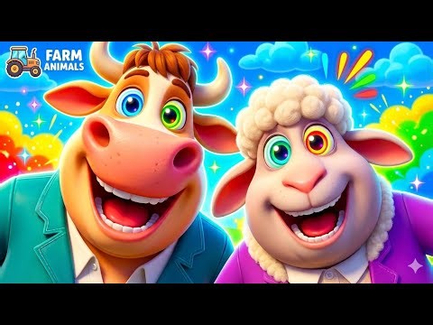 Farm Animals Sounds Song for Kids TV | Funny Farm Animal Sounds Song with Tractors & Animals