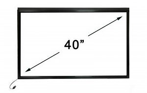 40" IR Touch Screen Overlay, 10 point multi-touch, with safety glass and mounting bar, 40GF10-A