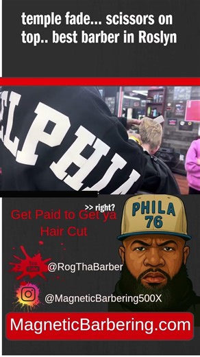 Temple Fade Transformation with Scissors: Best Barber in Roslyn #TempleFade #BarberSkills