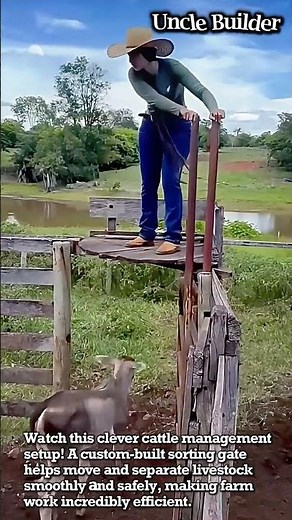 This Cattle Sorting Gate is Pure Genius! 😯 #heavyequipment #farmtech #amazingranch #cattlehandling