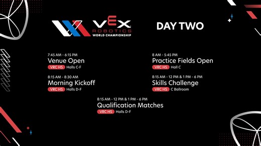 3.4K views · 36 reactions | It's Day Two of the VEX Robotics World Championship and our first full day of matches! Be sure to double check your division's match list and schedule at vexworlds.com and have a great day of competition! #VEXWorlds #DailyUpdatesVRC2024 | VEX Robotics | Facebook