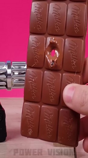 Most Powerful Laser Vs Chocolate #tiktokexperiment #laser #experiment
